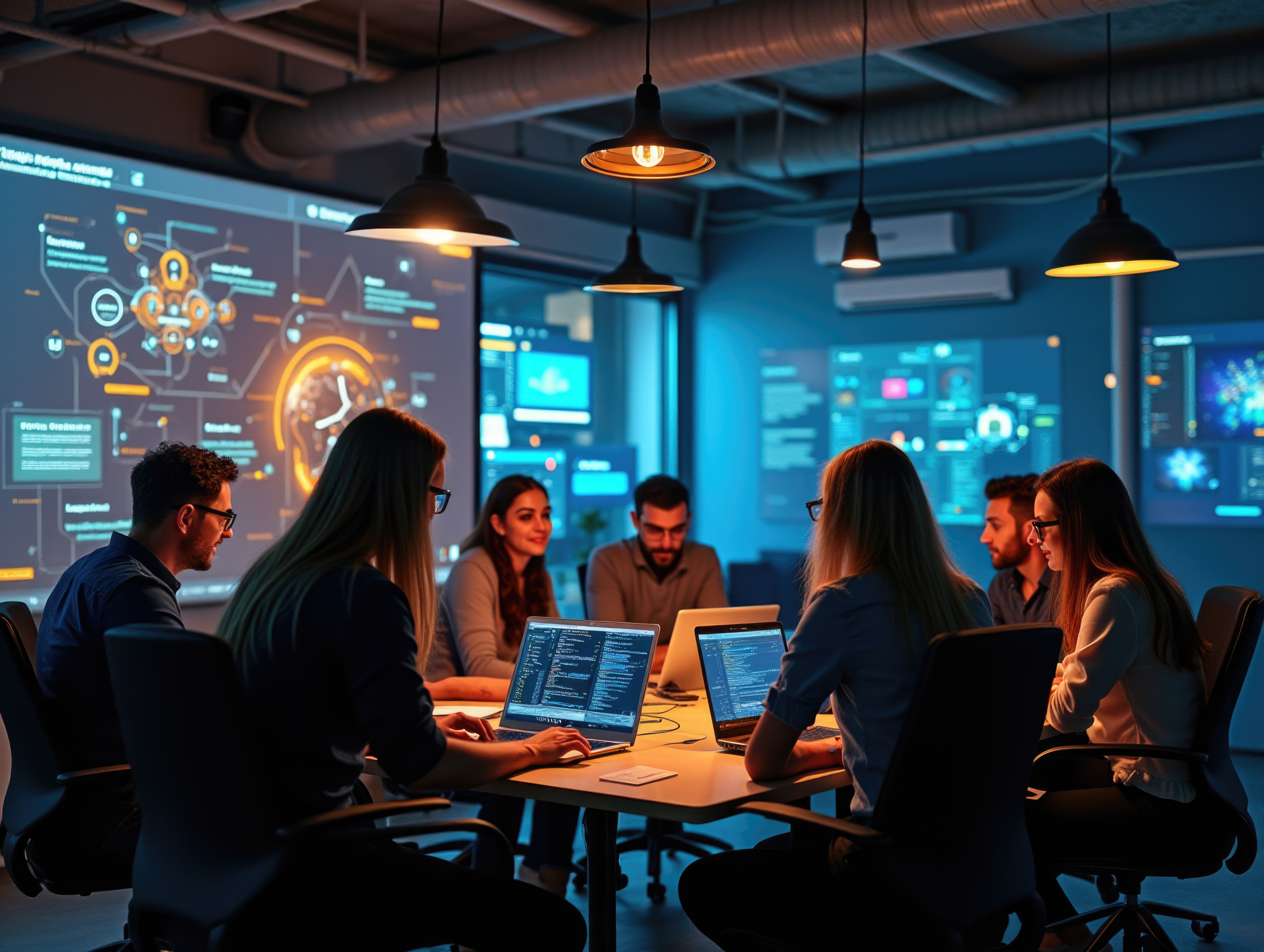 Professional IT team collaboration at Codexlune